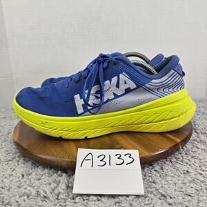 Hoka One One Carbon X Royal Blue Green Athletic Gym Daily Running Shoe Mens 11